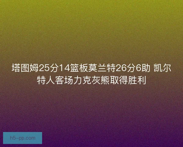 塔图姆25分14篮板莫兰特26分6助 凯尔特人客场力克灰熊取得胜利