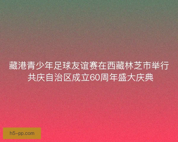 藏港青少年足球友谊赛在西藏林芝市举行 共庆自治区成立60周年盛大庆典